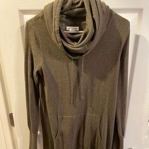 Cowl neck sweater dress